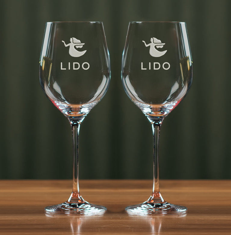 Sterling Cut Glass Harmony Lido White Wine Glasses - Set of Two