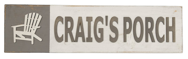 Craig's Porch Wood Sign