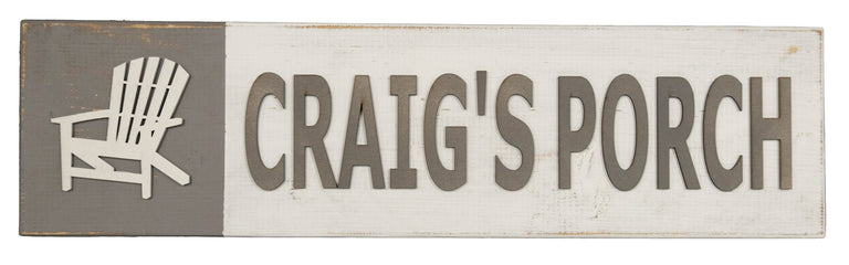 Craig's Porch Wood Sign