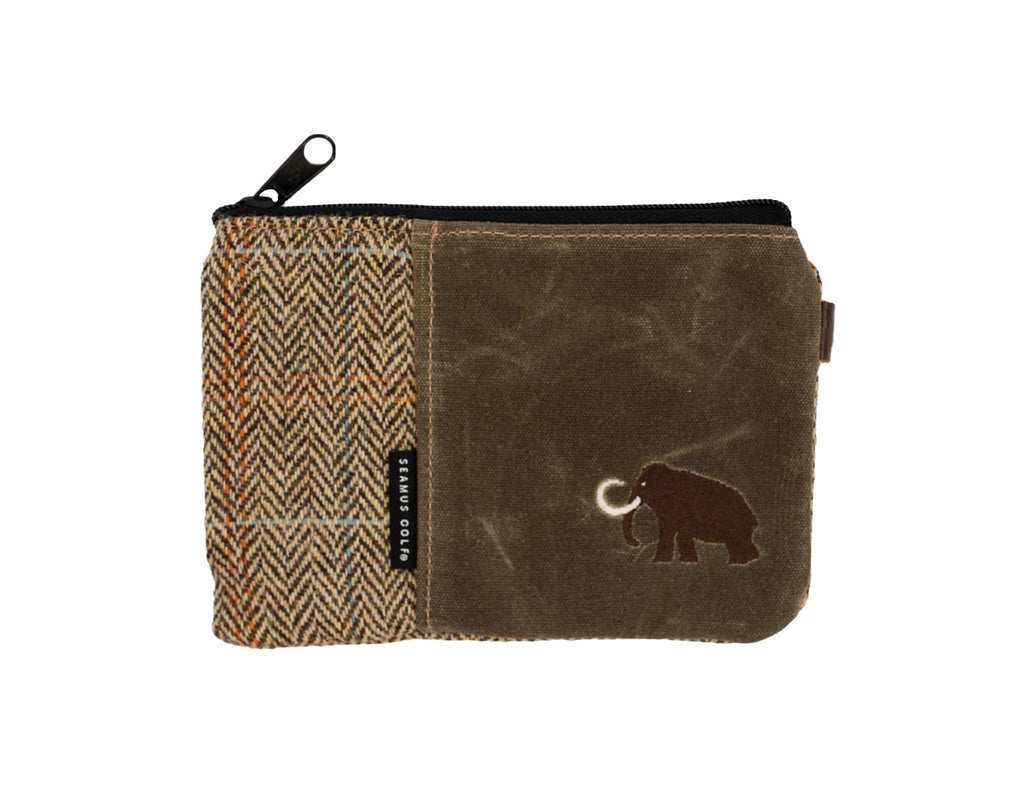Seamus Golf Mammoth Harris Tweed Glen Plaid Zippered Valuables Pouch