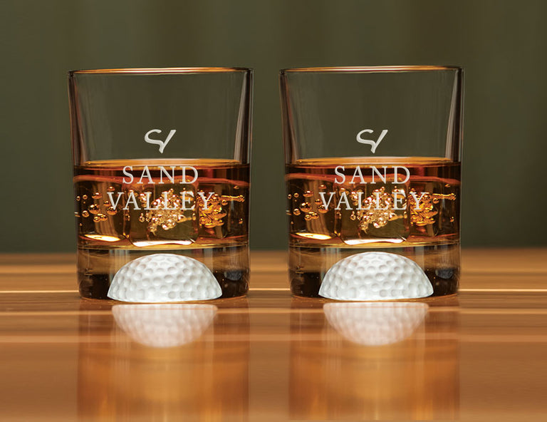 Sterling Cut Glass Double Old Fashion Set