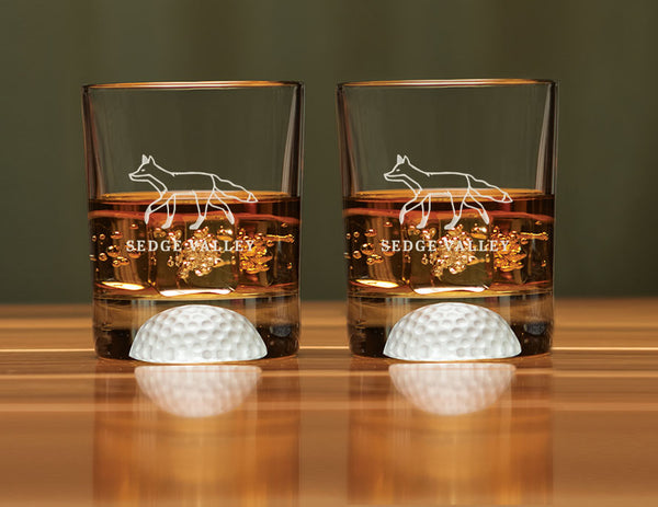 Sterling Cut Glass Fore Double Old Fashion - Set of Two