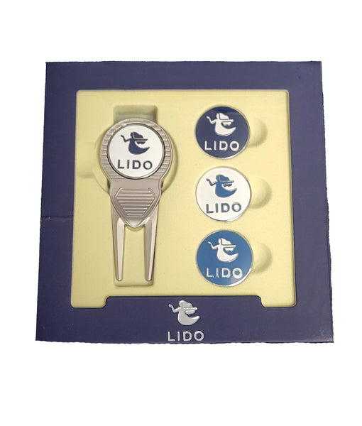 Ahead Lido w text Navy Divot Tool Box Set