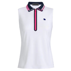 G-Fore Ladies Rib Collar Pique Sleeveless Polo