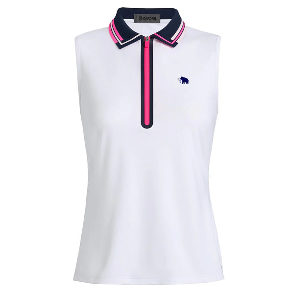 G-Fore Ladies Rib Collar Pique Sleeveless Polo