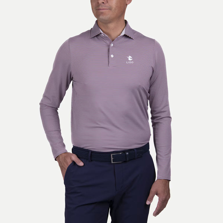 Kjus Long Sleeve Soren Stripe Performance Polo