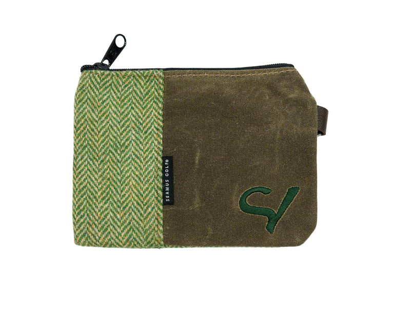 Seamus Golf Sand Valley Harris Tweed Fescue Zippered Valuables Pouch